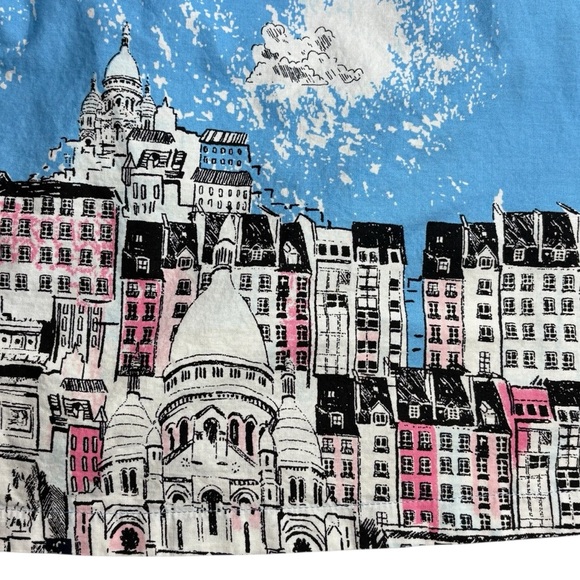 Lindy Bop Carmela Paris Border Swing Dress US Size 10 Blue Retro Pinup *Read - Picture 9 of 16